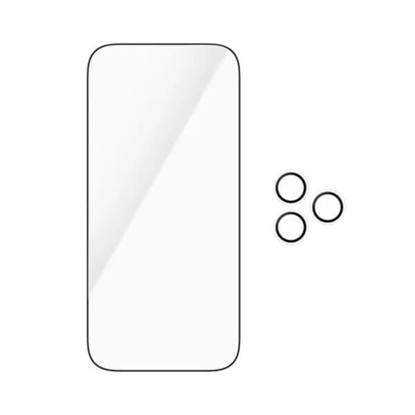 Skærmbeskyttelse til iPhone 18 Pro med Stødabsorberende Panzer Glass Transparent Kamera Vit