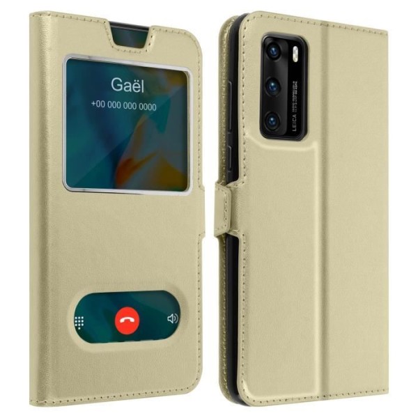 Huawei P40 Case Double Window Protection Stand Function - keltakulta