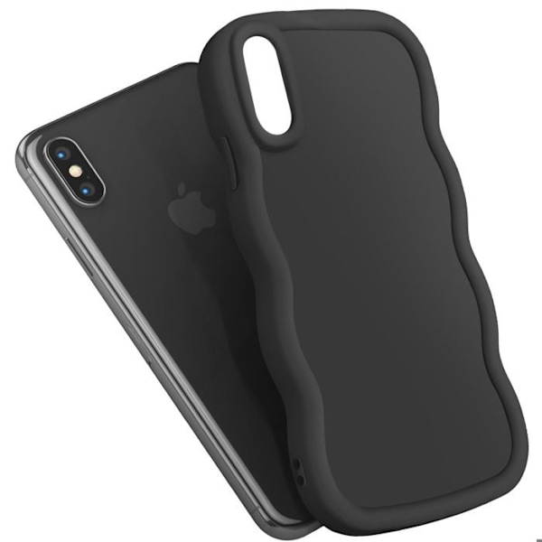 iPhone X ja XS silikoninen iskunkestävä Candy-sarjan suojakotelo musta Svart