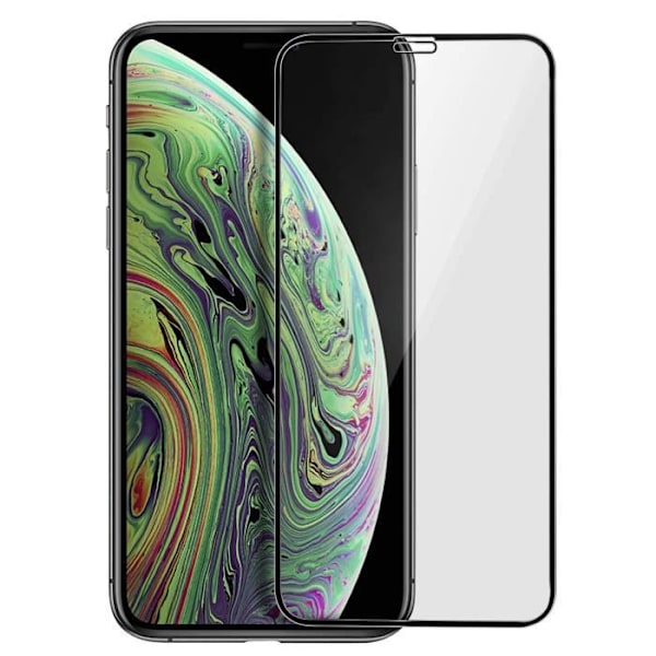 Näyttökalvo - AVIZAR - iPhone X/XS - 9H karkaistu lasi - Viistetty - Läpinäkyvä musta reuna Transparent, svart