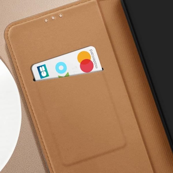 Ægte læder taske til Samsung Galaxy A15 5G med kortholder - sort Svart