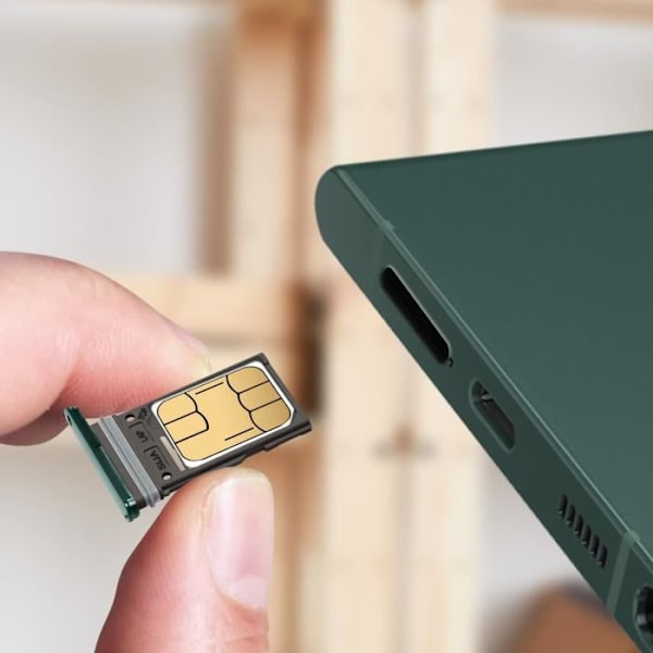 Ersättningsfack för SIM-kort - Samsung Galaxy S22 Ultra - Grön - Dual Nano SIM Grön