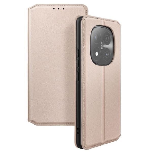 Flip Cover til Redmi Note 14 Pro / 14 Pro Plus Magnetisk Stand Funktion Classic Edition Guld Gul