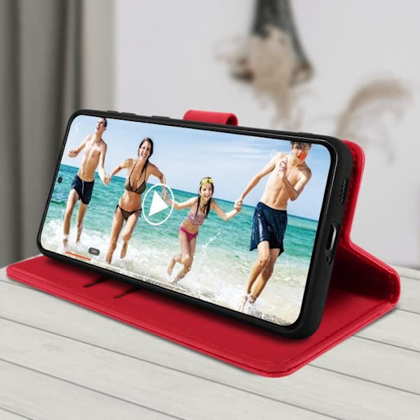 Etui för Samsung Galaxy S21 Ultra - Chesterfield - Röd - Semi-hård - Magnetisk - Videostöd Röd