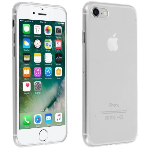 Transparent baksida + film av härdat glas iPhone 7 och iPhone 8 Transparent