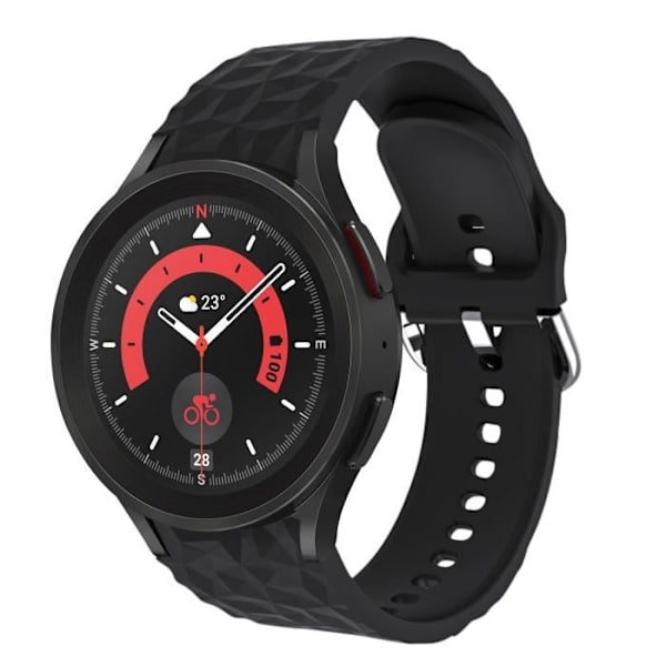 Rem til Galaxy Watch 5/5 Pro / 4 Black Diamond tekstureret silikone