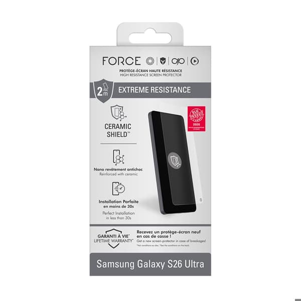 Näytönsuojus Galaxy S26 Ultra Ceramic Shield Karkaistu Lasi 10H BigBen Läpinäkyvä Vit