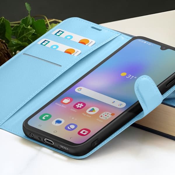 Plånboksetui - ZANAÉ - Galaxy A05s - Ljusblå - Videostöd - Magnetisk flik Blå