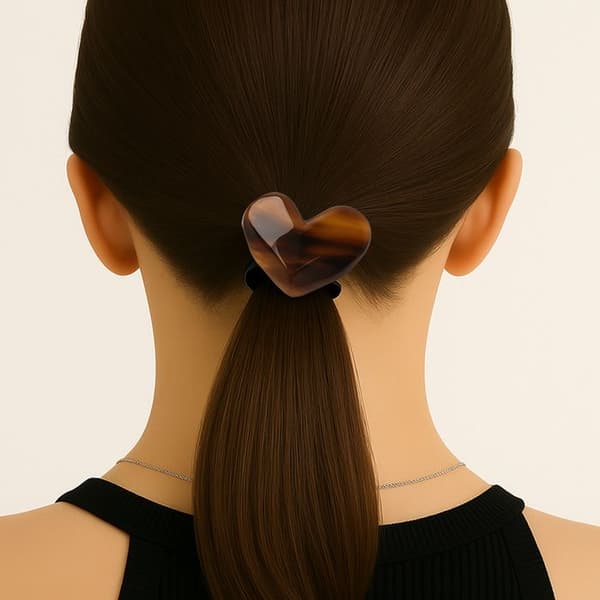 Elastisk Casual til Hår med Poleret Manschet Hjerte af Opalin Elegant Brun Brun kastanj