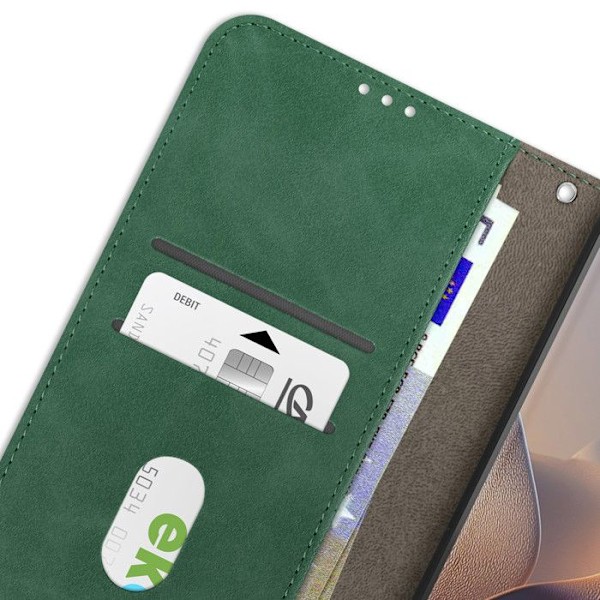 Housse Folio til Motorola Edge 60 Fusion og Edge 60 Video Støtte Mørkegrøn Grön