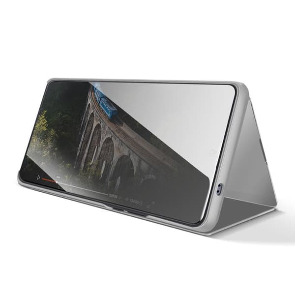 Skyddsfodral för Galaxy S26 Ultra Clear View med Videostöd Silver Grå