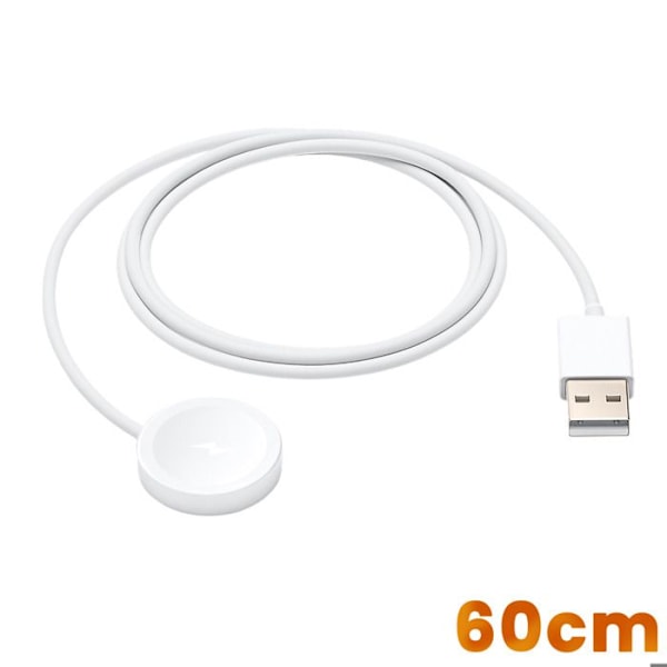 Magnetikaapeli älykellolle, kaksoispistoke, USB-liitin, 60 cm, Hoko, Valkoinen Vit