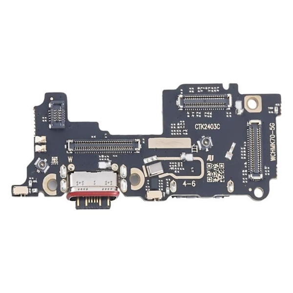 AVIZAR opladningsstik til Xiaomi Poco F6 Pro - USB-C-port og integreret SIM-læser - Sort Svart