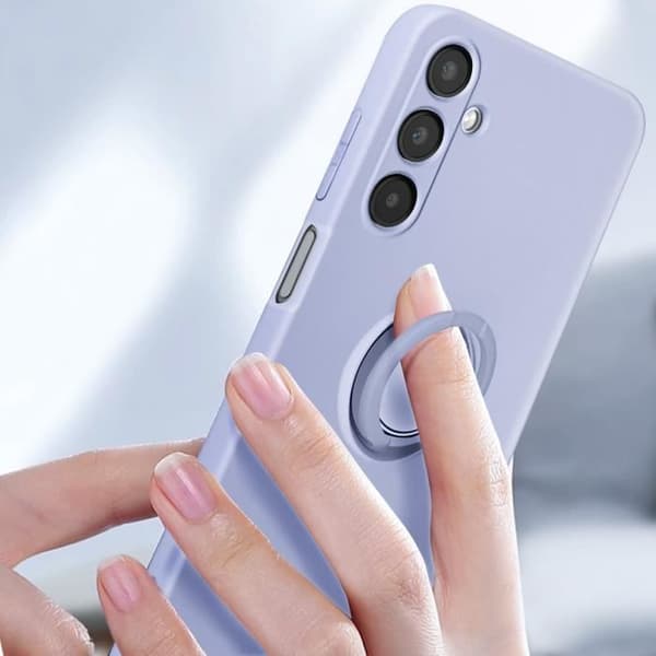 Etui til Samsung Galaxy A05s ringholder fleksibel silikone lavendel