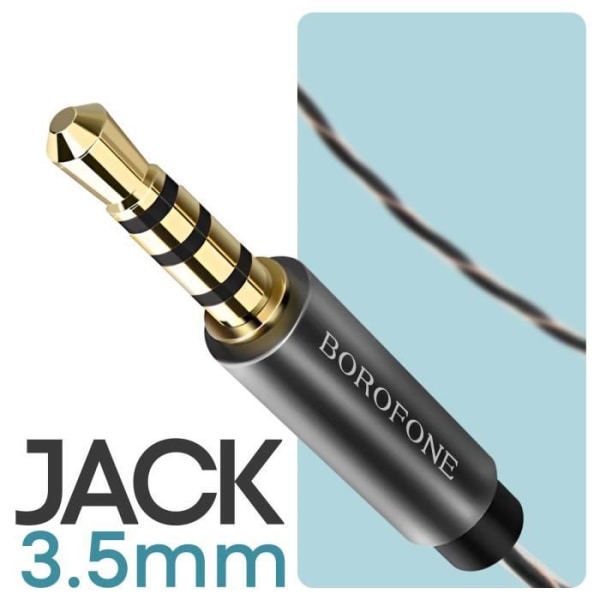 Borofone Sporthörlurar 3,5 mm Jack Extra Bass Svart