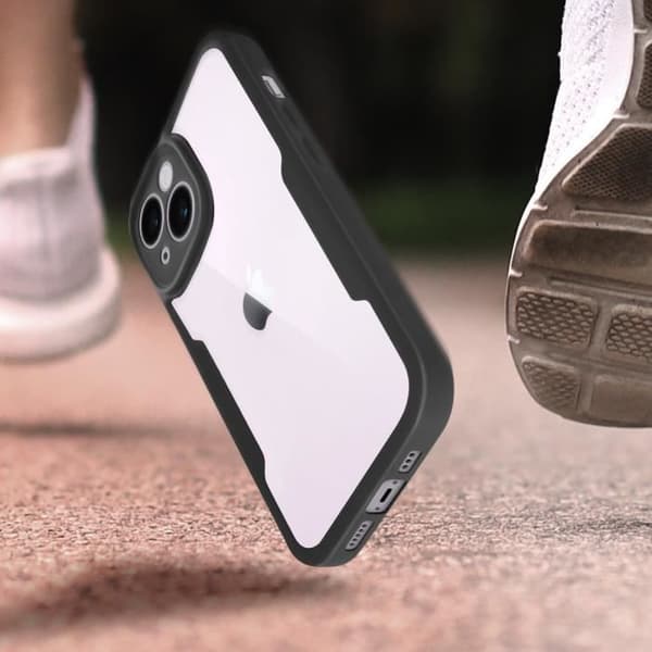 Beskyttelsesskal - AVIZAR - iPhone 14 Plus - Stødabsorberende - Plexiglas - Sort polymer Svart
