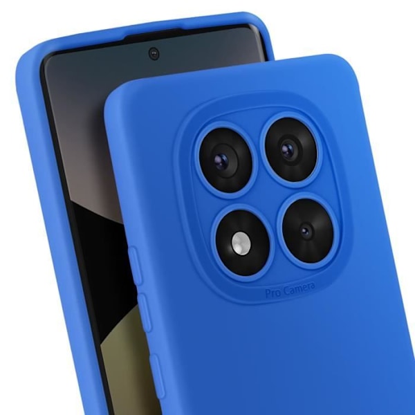 Coque för Redmi Note 14 Pro och 14 Pro Plus Silikon Kameraskydd Blå Blå