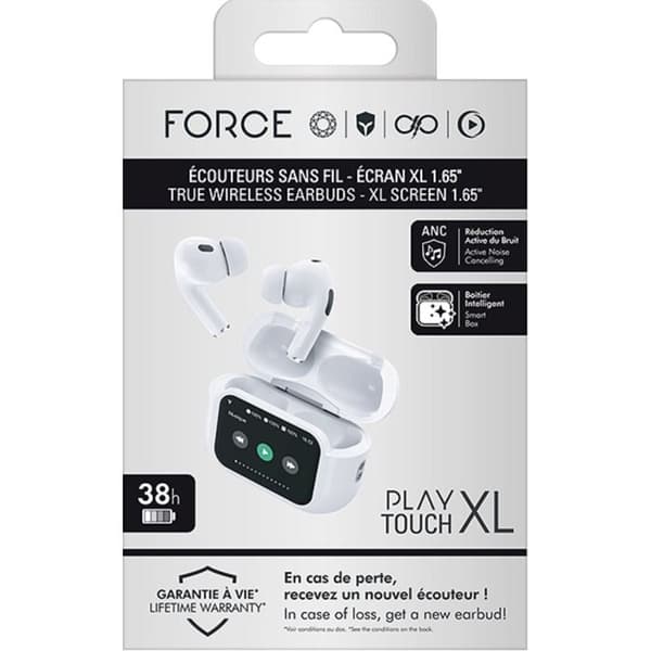Mobiltilbehør Force Play TWS Play Touch XL ANC Touchskærm 1.65'' Intra Wh