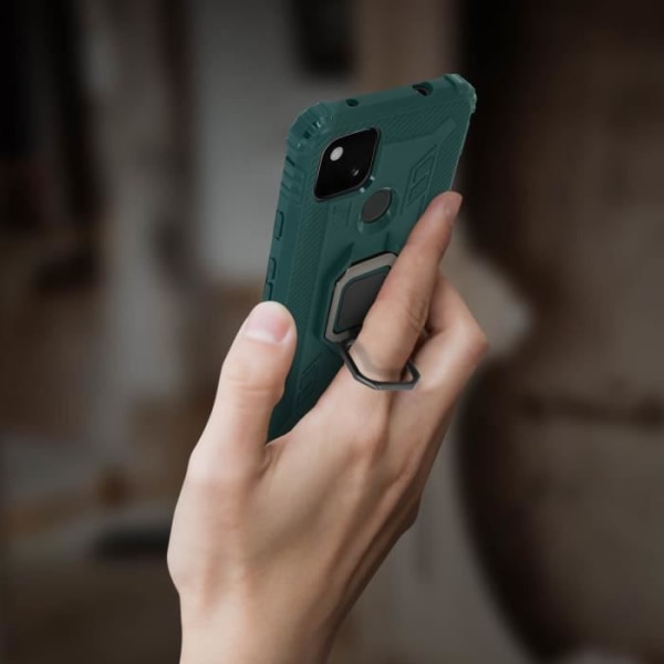 Coque - Google - Pixel 4A - Flexibel - Stötsäker - Metallring För Videostöd grön