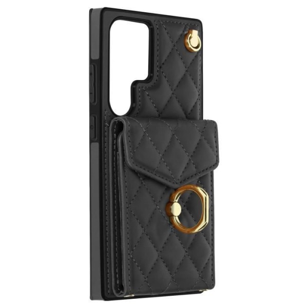 Lanyardfodral till Samsung Galaxy S23 Ultra Back Ringhållare för plånbok Svart