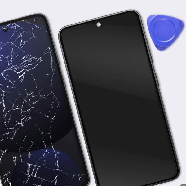 Fuldskærm OLED til Samsung Galaxy S24 FE med Touchglas og Sort Chassis Svart