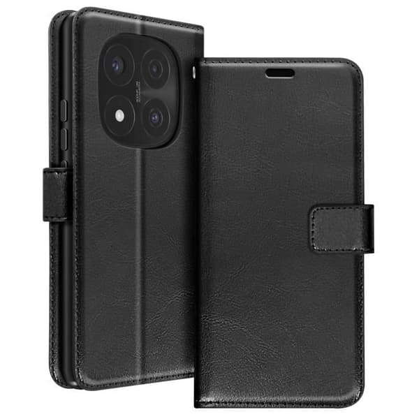 Plånboksetui - Mayaxess - Redmi Note 14 Pro/Pro Plus - Ekoleder - Avtagbar rem - Videostöd Svart