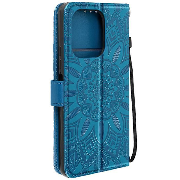 Mandala Flowers Wallet Case til Xiaomi Redmi Note 13 4G - AVIZAR - Blå - Halvstiv - Blank Blå
