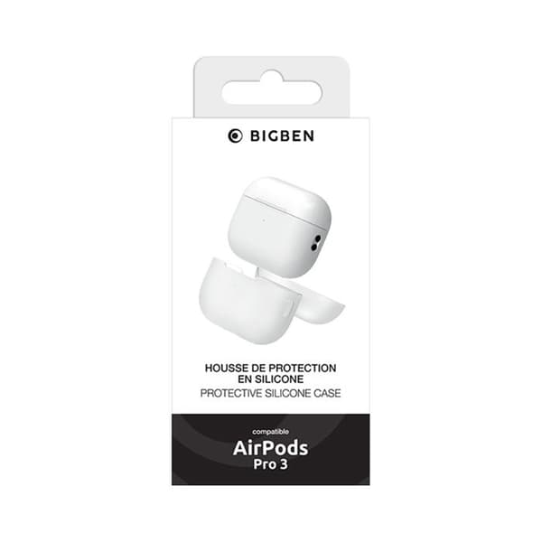 Siliconfodral för AirPods Pro 3, repfria, trådlös laddning, BigBen Vit Vit