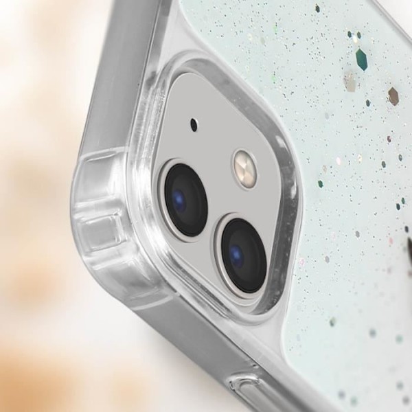 Suojakuori iPhone 11 AVIZAR -puhelimelle - Vaaleanpunainen gradientti glitter-takaosa - Irrotettava punottu nylonhihna Rosa