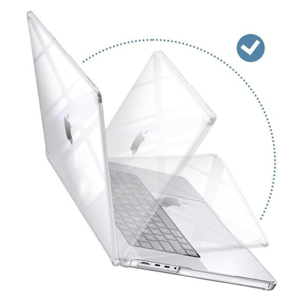 Full Case for MacBook Pro 16 2023, 2022 ja 2021 Iskunkestävä Supcase Transparent Transparent