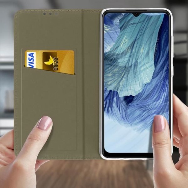 Oppo Etui - A73 - Folio Cover - Øko-læder - Sort - Integreret støtte Svart