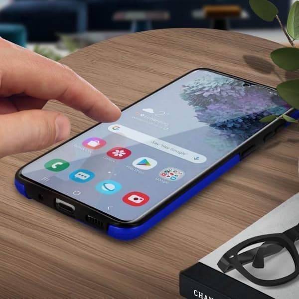 Coque - Samsung - Galaxy S20 - Rigid Bagbeskyttelse - Blød Frontbeskyttelse - Blå Blå