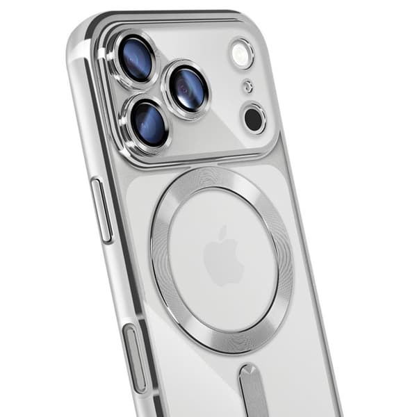 MagSafe-fodral - AVIZAR - iPhone 17 Pro Max - Kromad Silver - Elegant Skydd - Transparent Design Grå