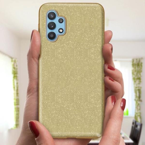Beskyttelsesskal - Samsung - Galaxy A32 - Paillette - Silikone - Stødabsorberende Guld