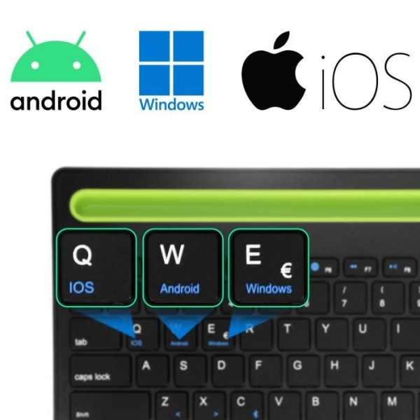 Trådløst tastatur - LinQ - QWERTY - Kompatibel med iOS/Android/Windows - Genopladelig USB-C - Plug and Play