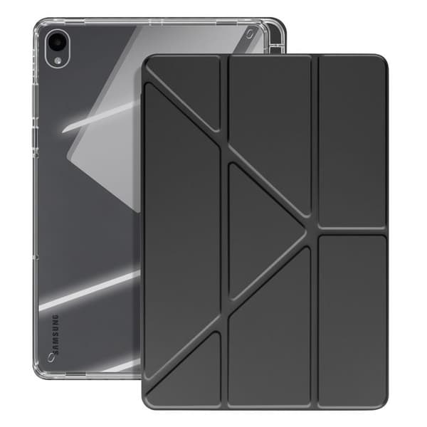 Etui til Galaxy Tab S11 med modulær støttefunktion, origami-design, sort Svart