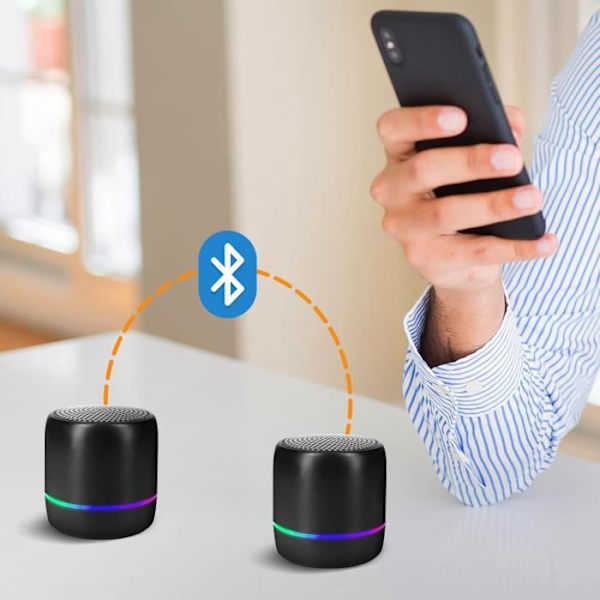 Trådlös högtalare Extra-basljud 5W Flerfärgad LED 4H Autonomy Akashi Svart