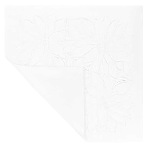 Pudevår - AVIZAR - 40x40 cm - Broderede Blomster - Hvid - Moderne Design Vit