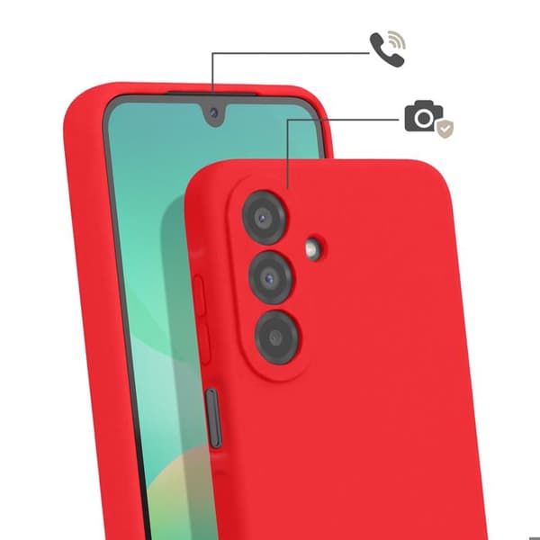 Silicone Cover til Samsung Galaxy A26 med Rød Halsrem Röd