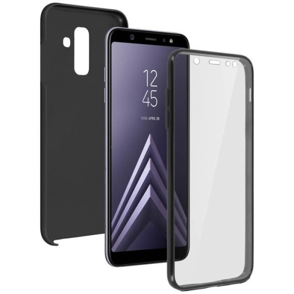 Skyddande skal - AVIZAR - Galaxy A6 Plus - Silikon - Polykarbonat - Ultra-tunt Svart