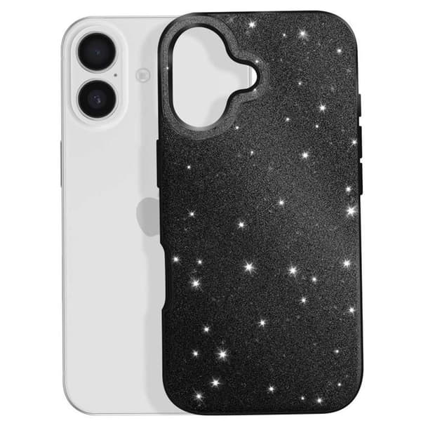 Cover til iPhone 17 - AVIZAR - Bi-Materiale - Glitrende - Skærmbeskyttelse - Strop Tilbehør Svart