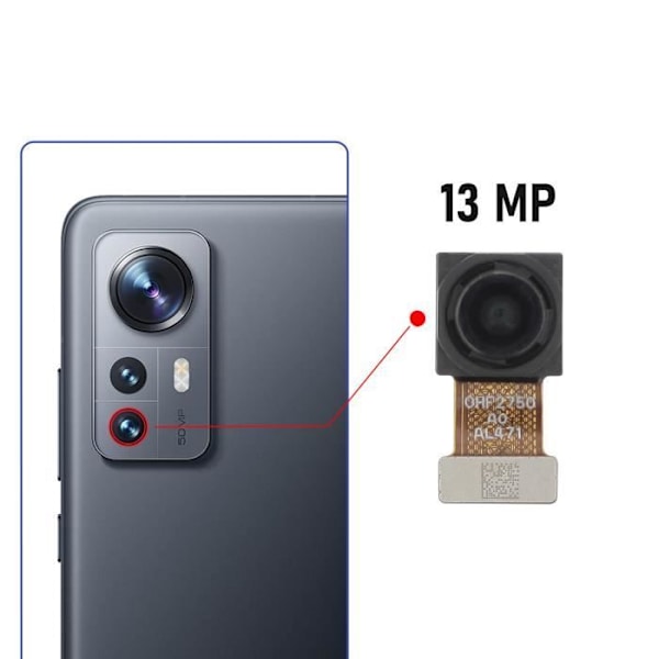 13 MP ultralaajakulmainen anturikamera Xiaomi 12X:lle - AVIZAR - Takatunnistimen vaihto - Musta Svart