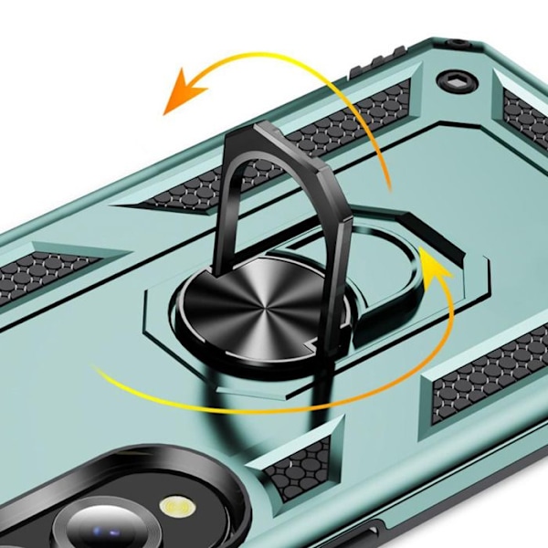 Coque hybride pour Samsung Galaxy S25 Edge avec support magnétique vert pâle Grön