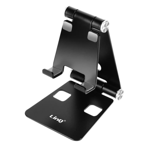 LinQ Mini Foldbar Sort Skrivebordsholder til Smartphone, Ultra Compact Svart