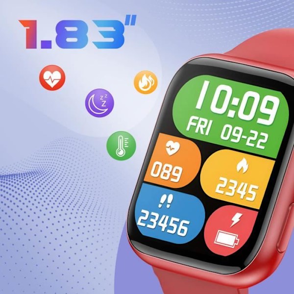 "Smartwatch med Bluetooth-opkald Kamera kontrol IGO Watch 3 Forever Rød" Röd