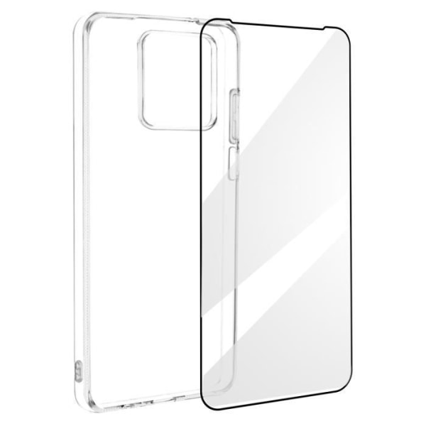 Fodral till Motorola Moto G84 Mjukt Silikon Härdat Glas 9H Hårdhet Bigben Transparent Transparent