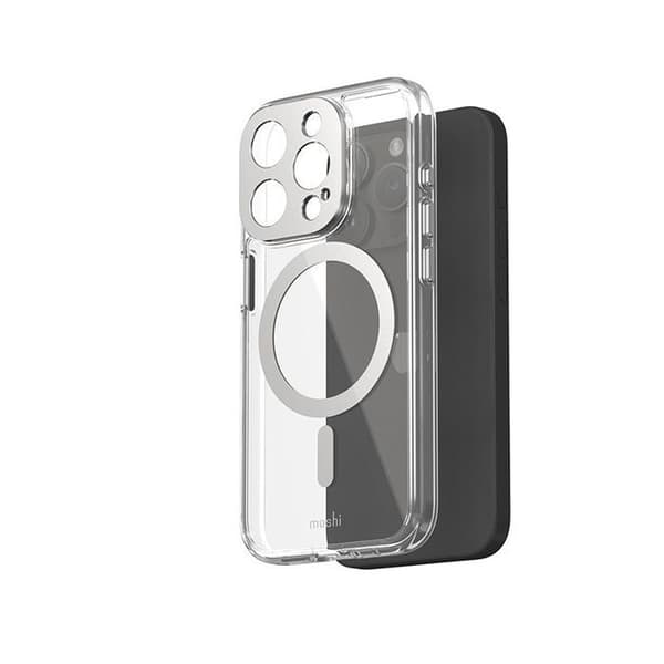 Coque telefon - bumper telefon Moshi iGlaze Magsafe Coque til iPhone 15 Pro Sølv Hopea