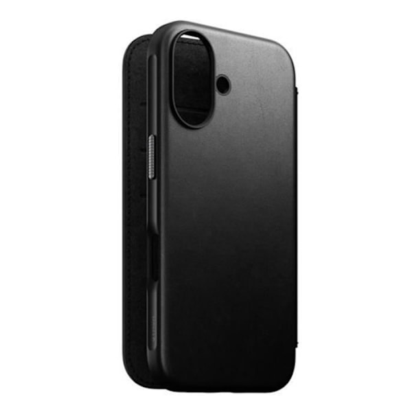 MagSafe etui til iPhone 16 - NOMAD - Folio Modern Anti-ridse læder kortholder - Sort Svart