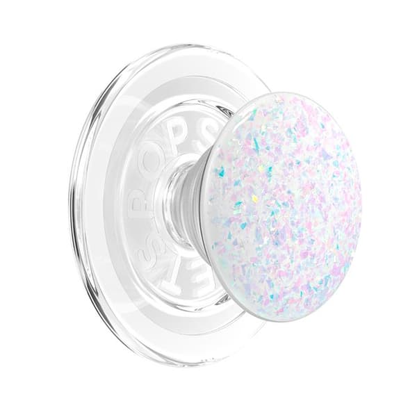 Support Smartphone PopGrip MagSafe Funktion Stativ og Selfie Glitrende Effekt PopSockets Hvid Vit