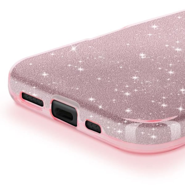 Glitteret cover til iPhone 16 Plus Stødabsorberende Funklende Rosa Rosa